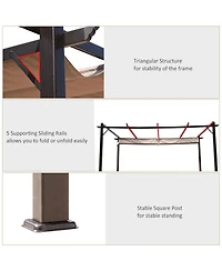 Outsunny 10' x 13' Pergola with Retractable Shade Canopy, Aluminum
