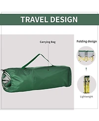 Outsunny Double Seat Camping Chair Folding Loveseat w/ Carry Bag &