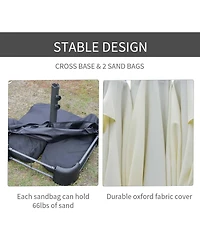 Outsunny 15' Backyard Double-Sided Steel Fabric Market Garden Umbrella