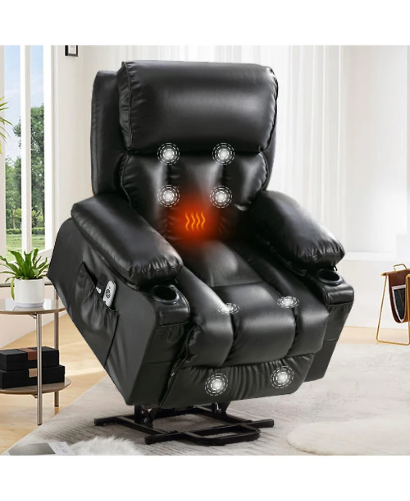 Streamdale Furniture Electric Massage Lift Chair w/ Heat & Vibration Usb Black