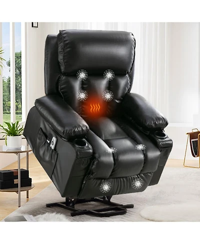 Streamdale Furniture Electric Massage Lift Chair w/ Heat & Vibration Usb Black
