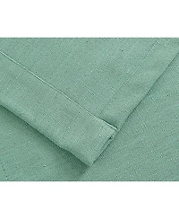 Kate Aurora Teen Decor Poly Cotton Coastal Aqua Colored Grommet Top Window Valance