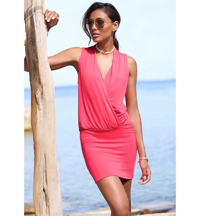 Lascana Women's Sleeveless Surplice Dress