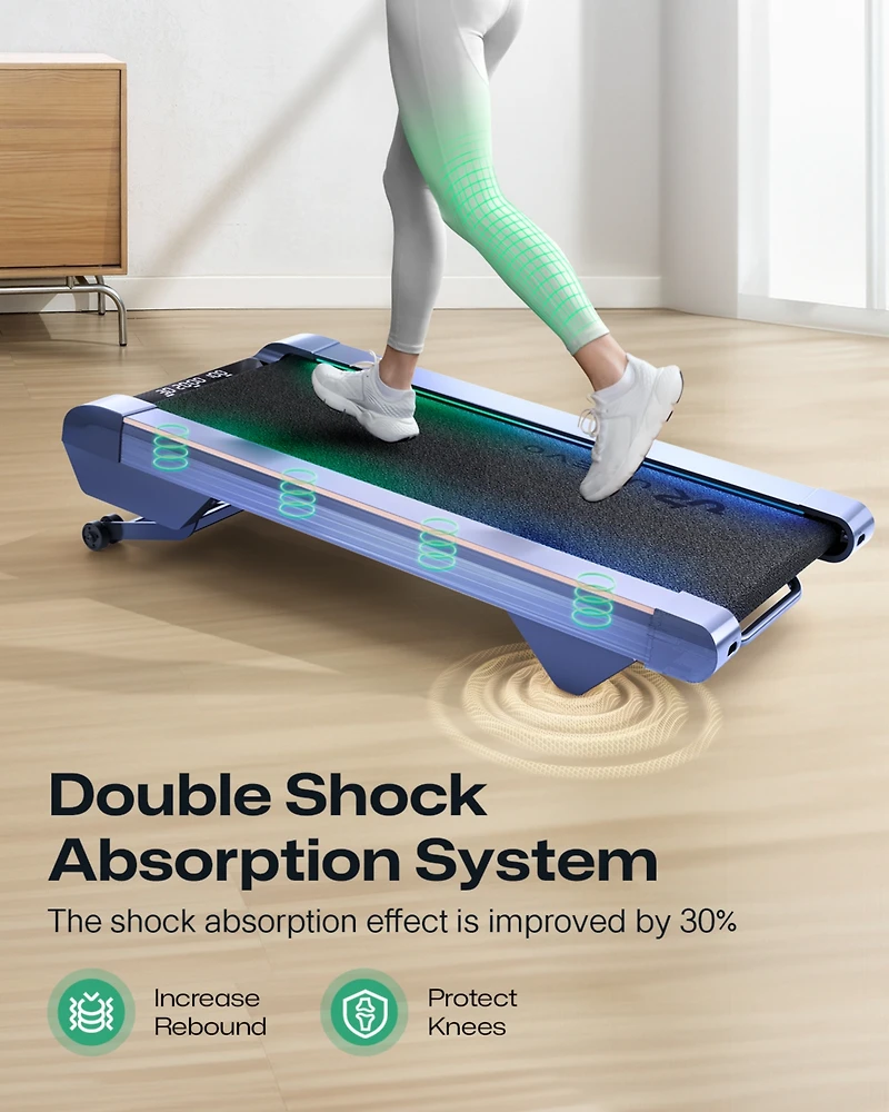 Under Desk Treadmill with Incline, Urevo 14% Max Incline Walking Pad, 2-in-1 Treadmill for Home Office, Extended Walking Surface, Quiet Motor, App Con