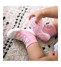 Komuello Infant Girl Breathable Washable Non-Slip Sock Shoes Sneakers - Pink