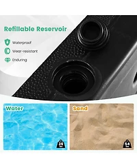 Gymax Patio Umbrella Base w/ 4 Universal Wheels 2 Receivers Square Pole Stand Outdoor