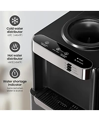 Cowsar Water Cooler Dispenser with Ice Maker for 2, 3 or 5 Gallon Bottles, 33Lbs Daily Ice Making, Child Safety Lock and Energy-Saving Design for Home