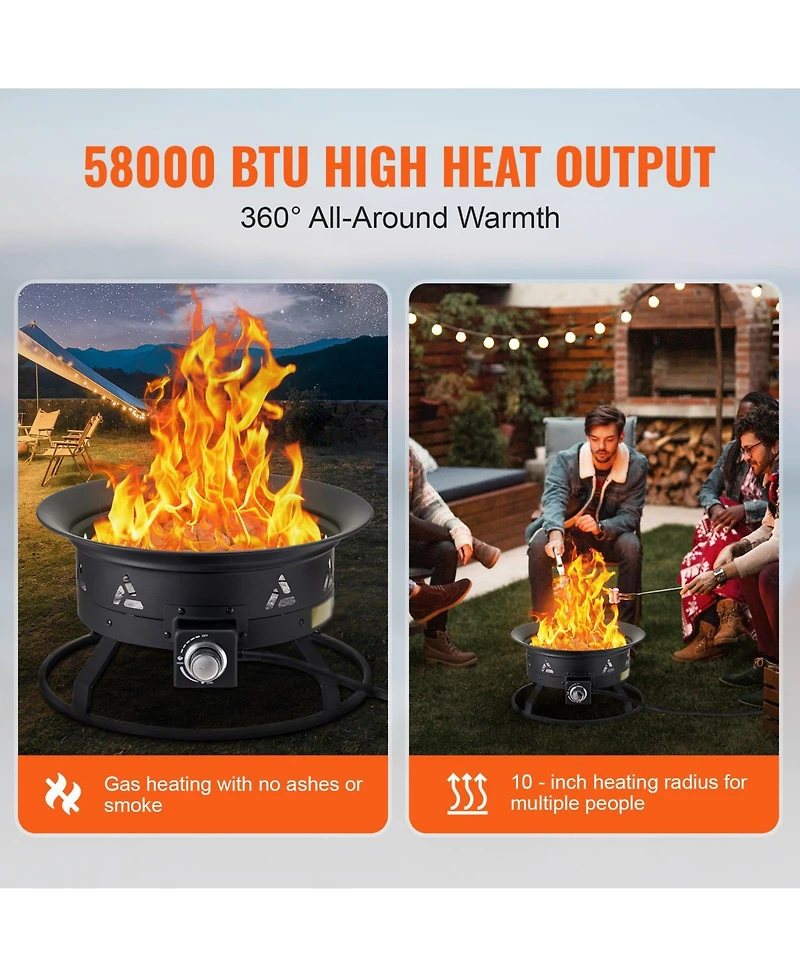 Slickblue Portable Propane Gas Fire Pit for Outdoor Heating – Ideal for Camping, Backyard, and Patio Use