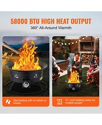Slickblue Portable Propane Gas Fire Pit for Outdoor Heating – Ideal for Camping, Backyard, and Patio Use