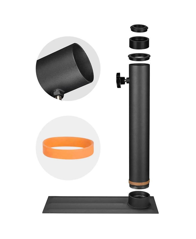 Yescom Ez Go 20ft Telescopic Flag Pole Kit Wheel Tire Mount Stand Upgrade Rotating Lock Outdoor Camper Rv Tailgate Black
