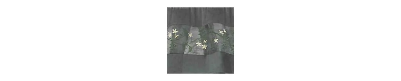 Kate Aurora Complete 5 Pc Window a Bag Embroidered Floral Country Flax Sheer Curtain & Valance Set