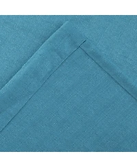 Kate Aurora Semi Sheer Flax Styled Turquoise Rod Pocket Single Window Curtain Panel - 52 in. W x 84 in. L