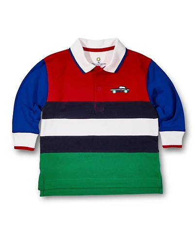 Florence Eiseman Toddler Boys Jersey Knit Polo With Race Car
