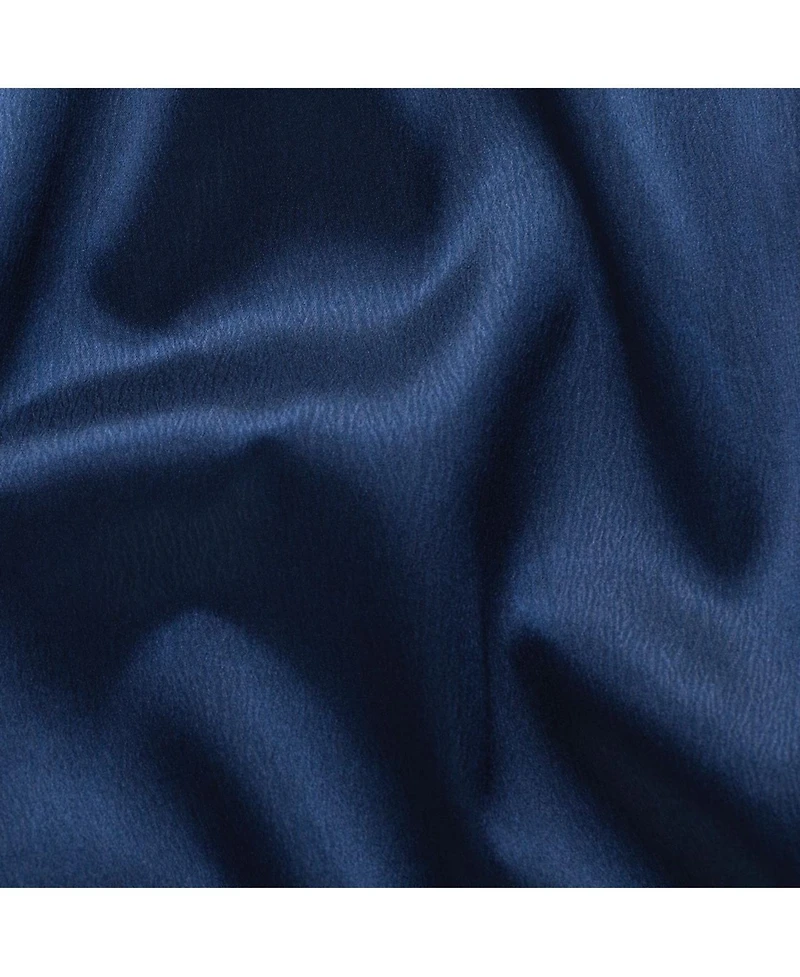 Kate Aurora Ultra Lux Faux Silk Regency Crinkle Rod Pocket Semi Sheer Single Curtain Panel - 52 in. W x 84 in. L, Navy
