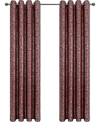 Kate Aurora 2 Piece Metallic Sparkle Thermal Grommet Blackout Curtain Panels
