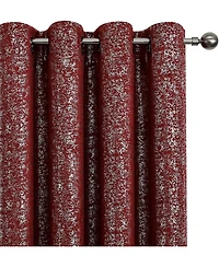 Kate Aurora 2 Piece Metallic Sparkle Thermal Grommet Blackout Curtain Panels