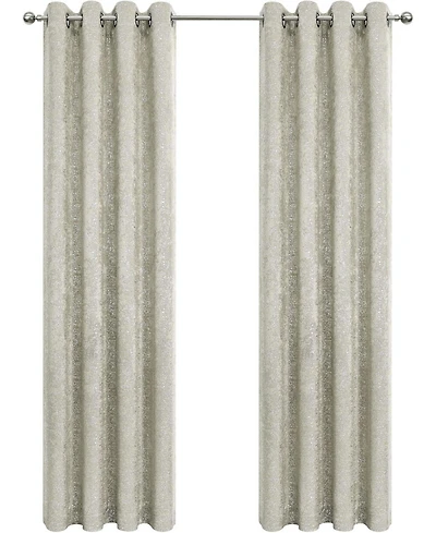 Kate Aurora 2 Piece Metallic Sparkle Thermal Grommet Blackout Curtain Panels