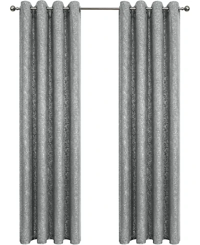 Kate Aurora 2 Piece Metallic Sparkle Thermal Grommet Blackout Curtain Panels