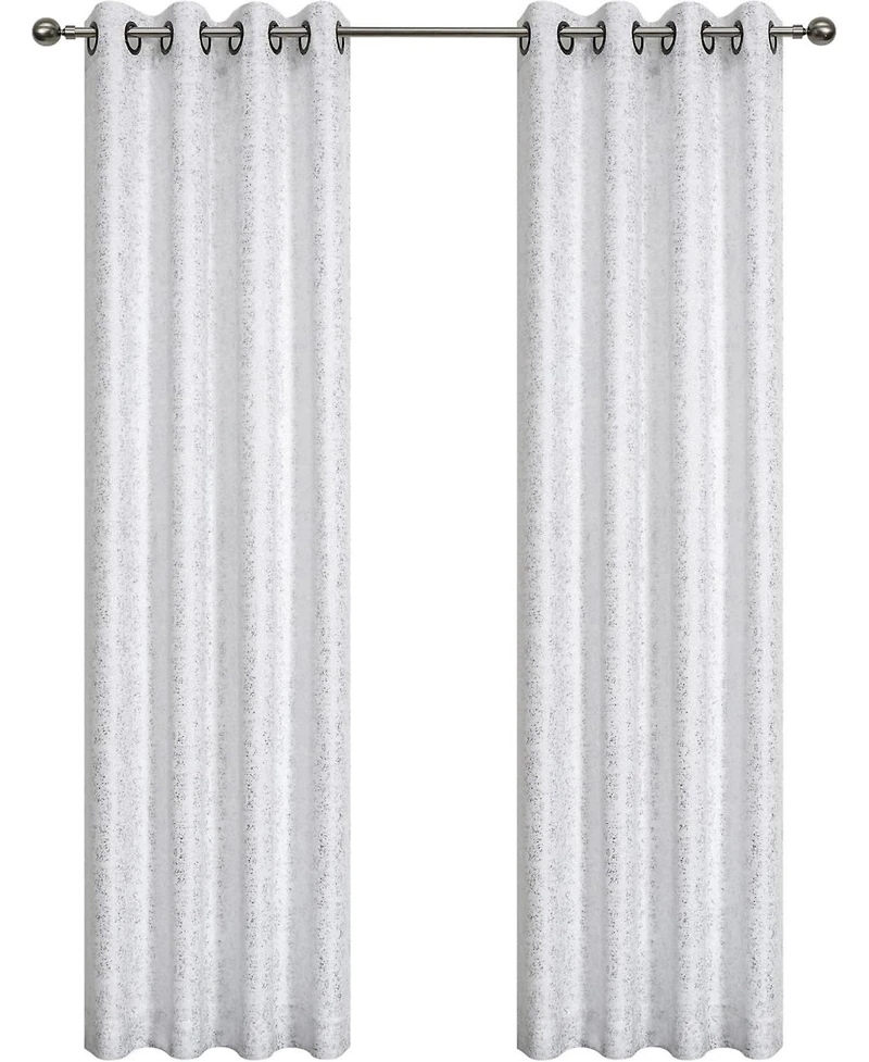 Kate Aurora 2 Piece Metallic Sparkle Thermal Grommet Blackout Curtain Panels