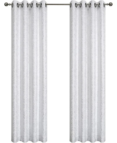 Kate Aurora 2 Piece Metallic Sparkle Thermal Grommet Blackout Curtain Panels