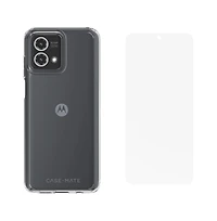 Case-Mate Protection Pack Tough Case and Glass Screen Protector for Motorola Moto G Stylus 5G (2023) / Moto G Stylus (2023)-Clear