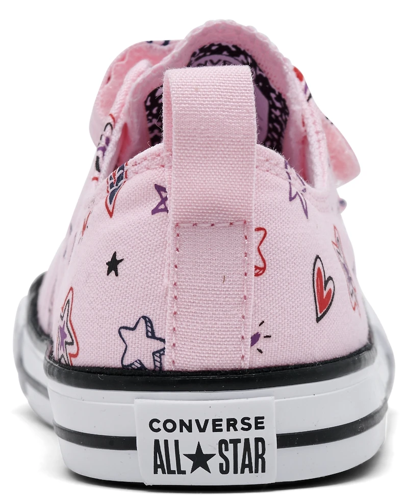 Converse Toddler Girls Chuck Taylor All Star Doodles 2V Stay-Put Closure Strap Low Top Casual Sneakers from Finish Line
