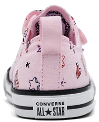 Converse Toddler Girls Chuck Taylor All Star Doodles 2V Stay-Put Closure Strap Low Top Casual Sneakers from Finish Line