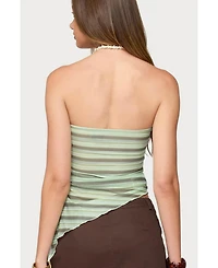 Edikted Women's Sari Striped Strapless Asymmetric Top