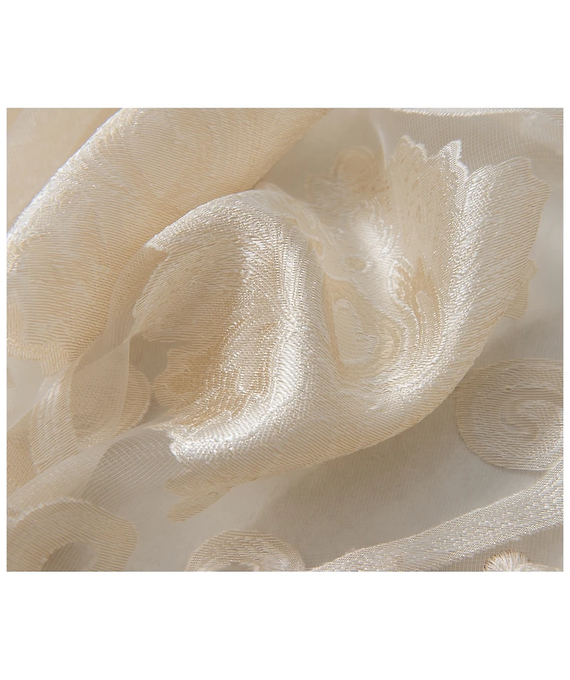 Kate Aurora Organza Sheer Milawi Complete 5 Piece Window Curtain Set