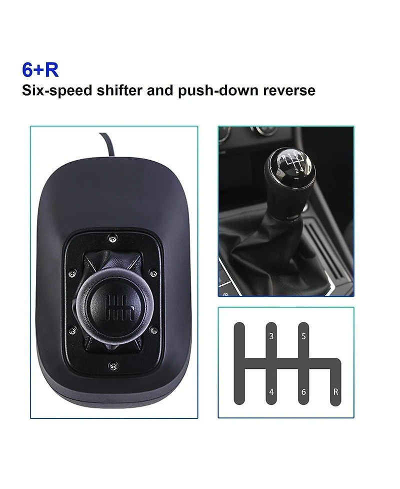 Nbcp Six-Speed Gear Shifter for Logitech G29 Driving Force – High-Performance H-Pattern with Push-Down Reverse, Durable Build & Secure Mounting