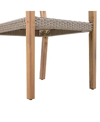 Streamdale Furniture Teak Acacia & Wicker Outdoor Dining Chairs (Set of 2)