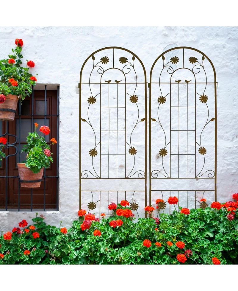 Streamdale Furniture 2 Pack Metal Garden Trellis 86.7" Climbing Plant Support