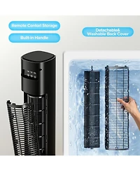 Zafro 36" Tower Fan for Bedroom, Bladeless Standing with 85° Oscillation, Quiet Cooling, Remote Control, 12H Timer, 3 Speeds, 4 Modes