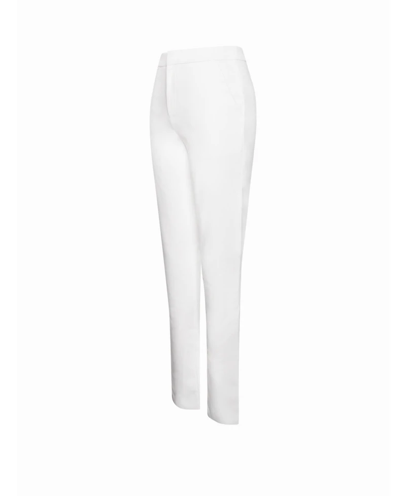 Miss Circle Women Vayla White Skinny Fit Crepe Trousers
