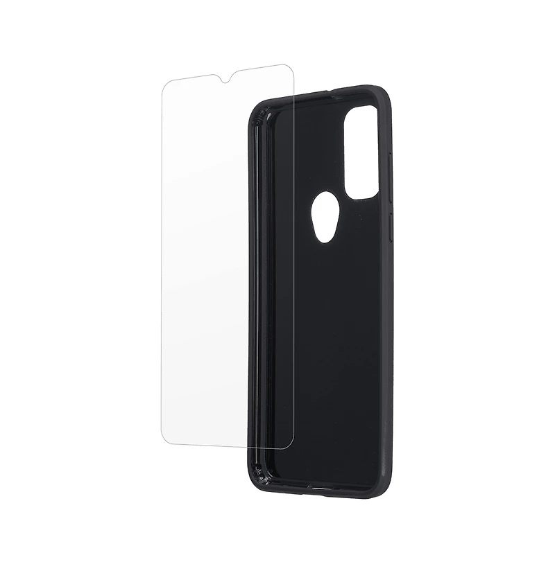 Case-Mate Protection Pack Tough Case and Glass Screen Protector for Motorola Moto G Pure-Black