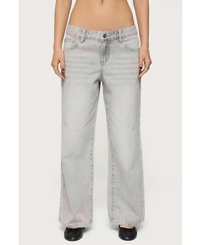 Edikted Women's Magda Low Rise Acid Wash Jeans