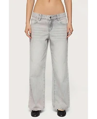 Edikted Women's Magda Low Rise Acid Wash Jeans