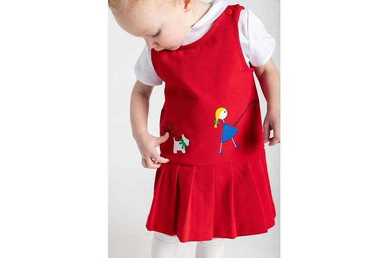 Florence Eiseman Toddler Girls Pique Knit Jumper With Walking Dog