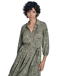 Calvin Klein Women's 3/4-Sleeve Jersey A-Line Dress