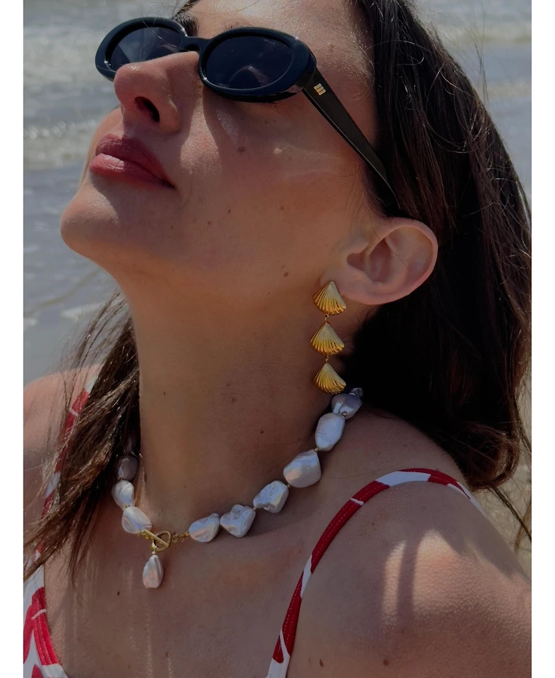 Tseatjewelry Liv Necklace pearl 18k gold plated on stainless steel