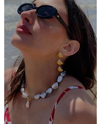 Tseatjewelry Liv Necklace pearl 18k gold plated on stainless steel