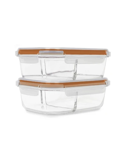 Sedona Kitchen 2-Pack Two Compartment Glass Storage Set