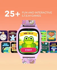 Playzoom 4 Kids Fuchsia Leather Silicone Strap Smartwatch, 49mm