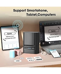 Polono Label Maker Machine with Tape, PM220-a Bluethooth Label Printer, 2 Inch Portable Thermal Printer for Small Business, Address, Logo, Clothing, S