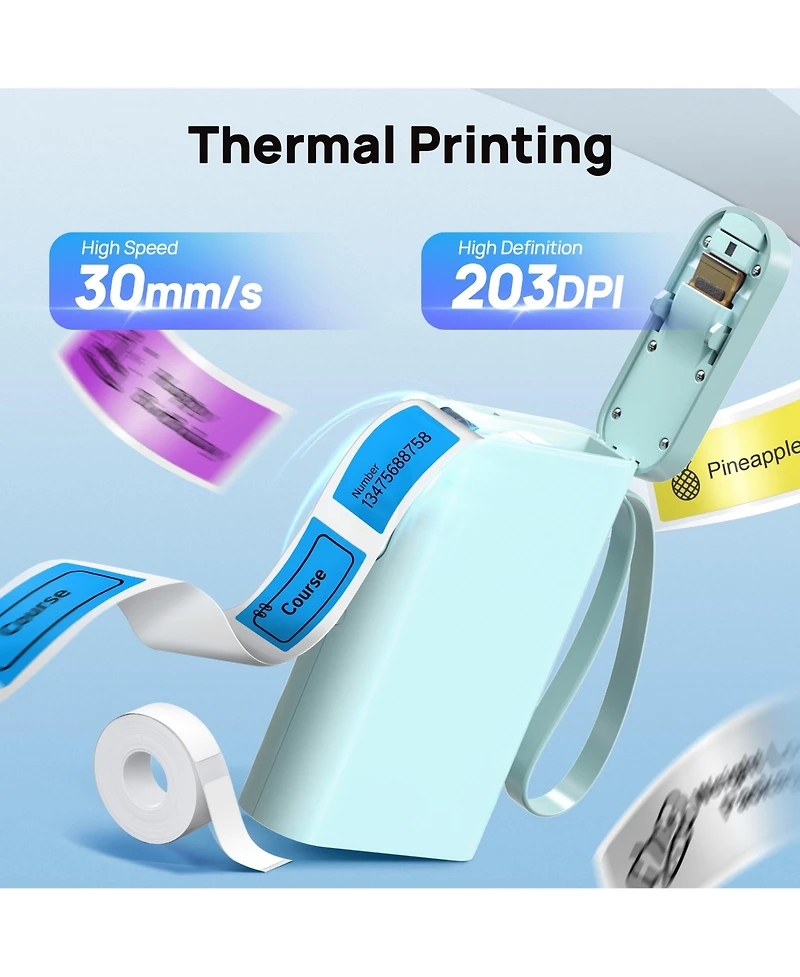 Polono Label Maker Machine with Tape, P21-a Bluetooth Label Printer, Wireless Mini Label Makers with Multiple Templates for Organizing Office Home