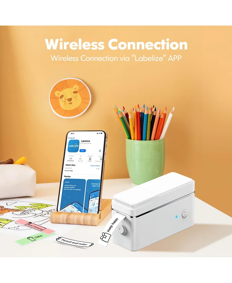 Nelko P31-s Label Maker Machine with Tape, Portable Thermal Printer, Portable Bluetooth Label Printer for Organizing Storage Office Home, Sticker Make