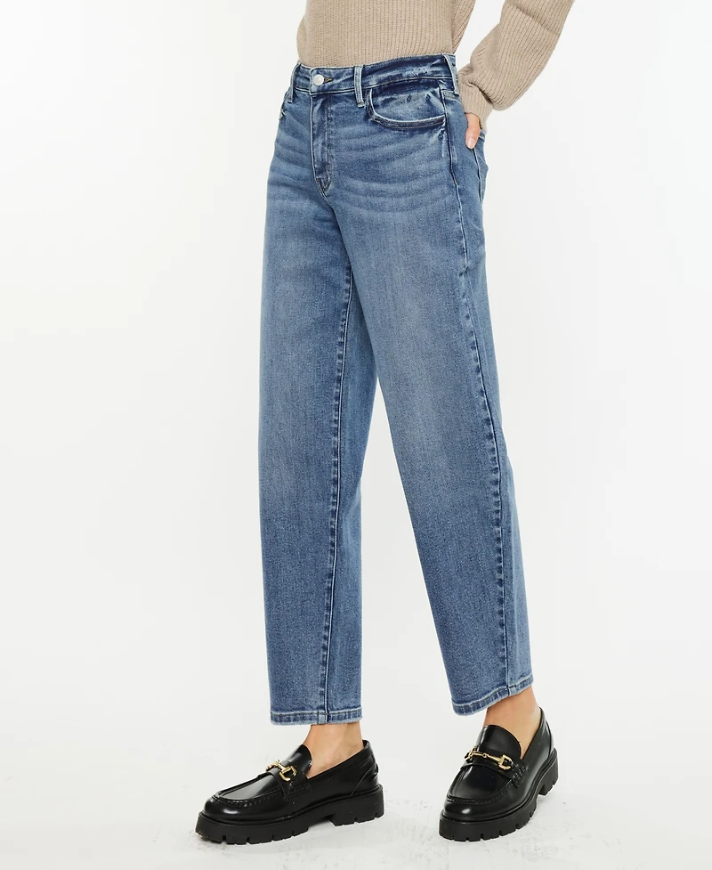 Kancan Women's High Rise Barrel Jeans