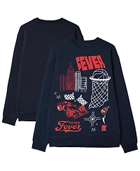 Round21 Men's and Women's Navy Indiana Fever Wallpaper Pullover Sweatshirt