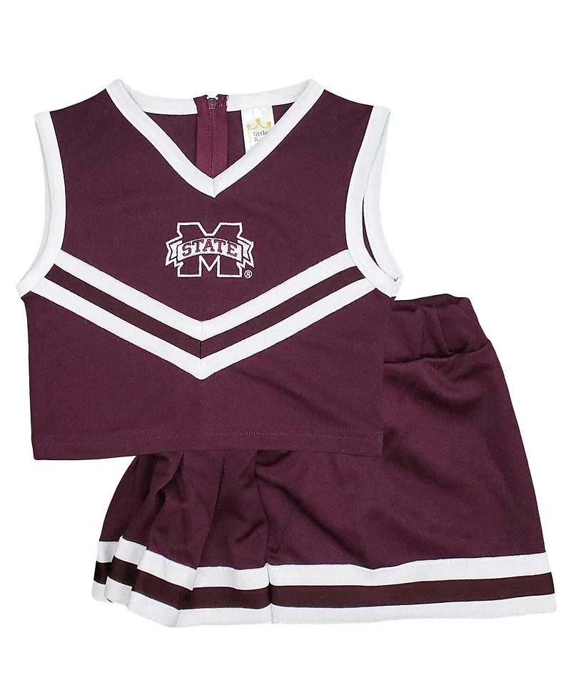 Little King Big Girls 2-Piece Maroon Mississippi State Bulldogs Cheer Set