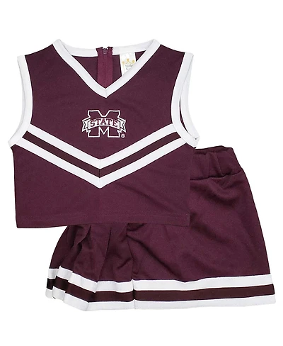 Little King Big Girls 2-Piece Maroon Mississippi State Bulldogs Cheer Set